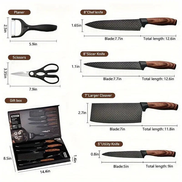 SamuraiSharp Stainless Steel Japanese Artisan Knife Set